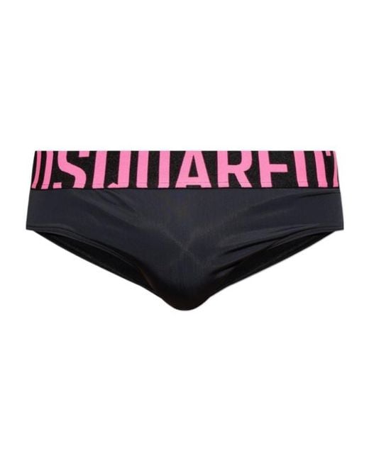 DSquared² Purple Elastic Waist Swimming Trunks for men