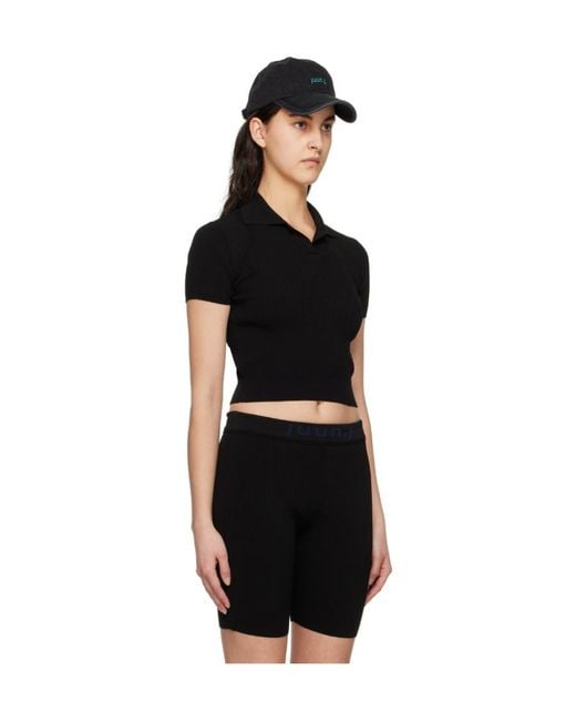 Juun.J Black Open Spread Polo Shirt