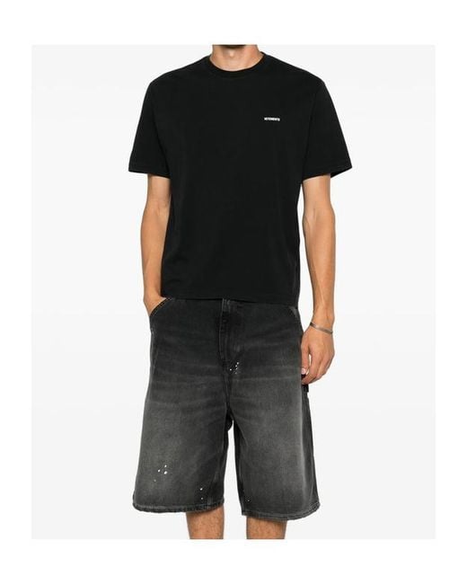 Vetements Black Short-Sleeved T-Shirt for men