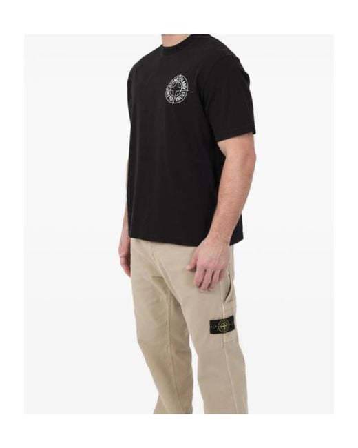 Stone Island Black Crew Neck T-Shirt for men