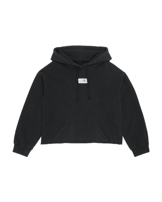 MM6 by Maison Margiela Black Drop Shoulder Hoodie