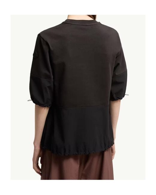 Moncler Black Cotton Ripstop T-Shirt