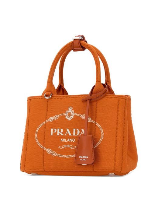 Prada Orange Jardinière Tote Bag