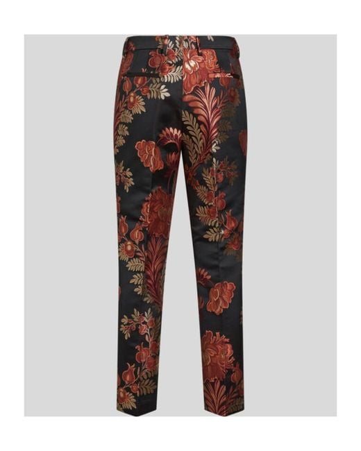 Etro Floral-Jacquard Tapered-Leg Trousers