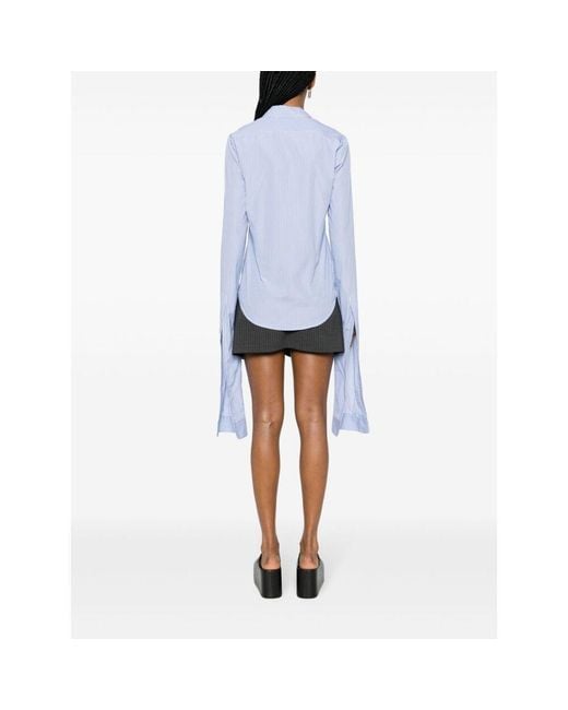 Coperni Blue Striped Poplin Shirt