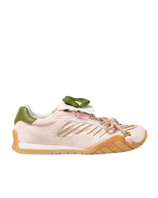 Fendi Pink Wave Pulse Lace-Up Sneakers