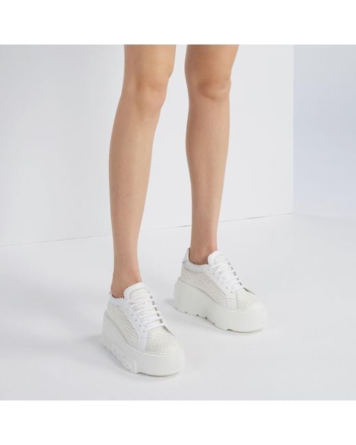 Casadei White Interwoven-Detailed Chunky Lace-Up Sneakers