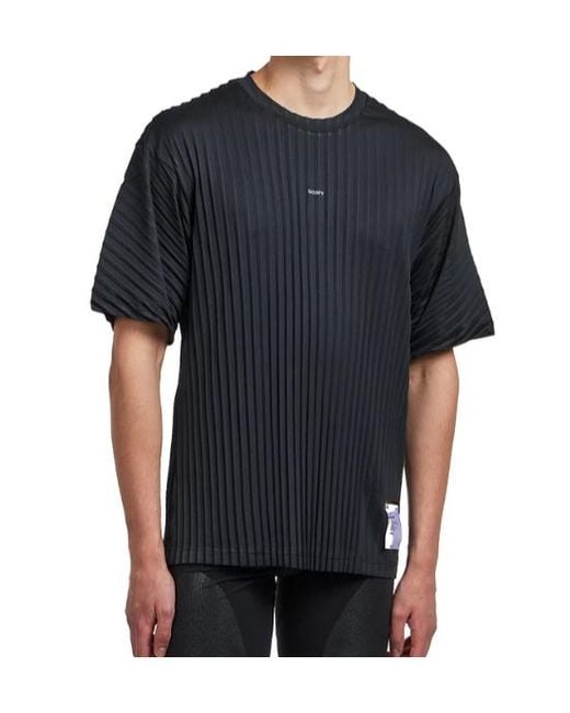 Satisfy Black Auralite Pleated T-Shirt for men