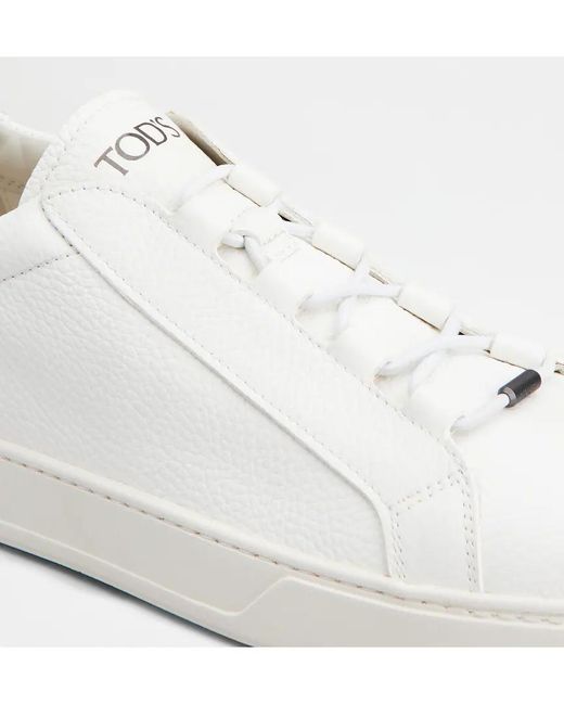 Tod's White Logo Printed Low-Top Sneakers for men