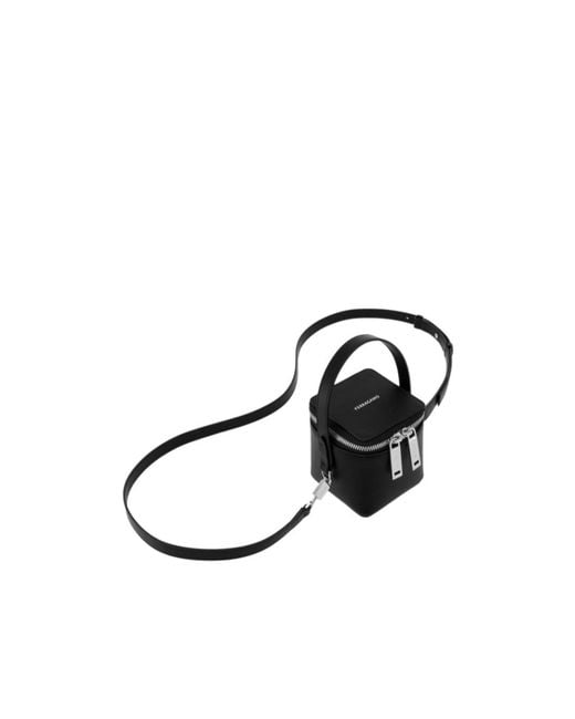 Ferragamo Black Ferragamo Micro Zip-Around Mini Bucket Bag