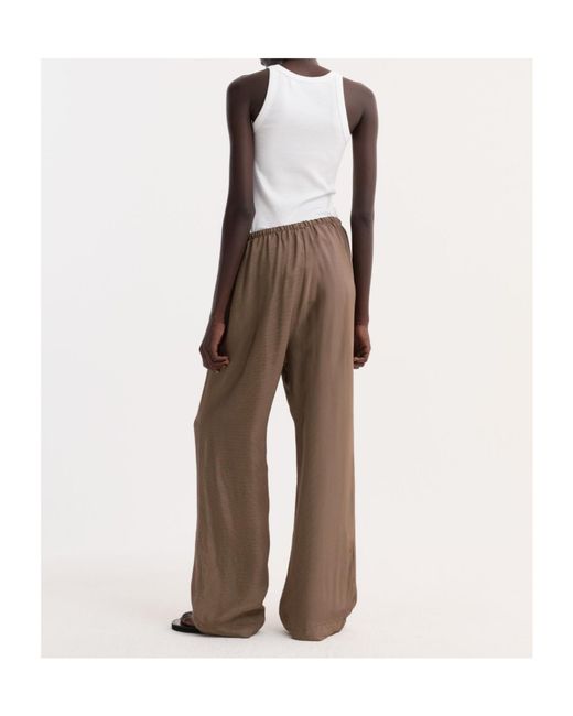 Rohe Brown Mini-Check Drawstring Trousers