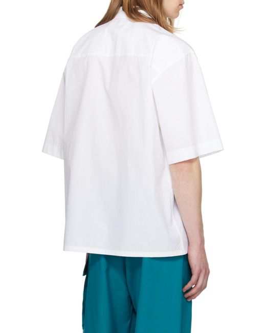 Marni White Chest Patch Pocket Short-Sleeved Shirt for men