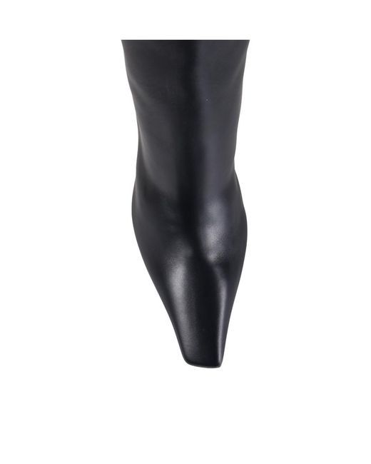 AMINA MUADDI Black Pointed-Toe Boots