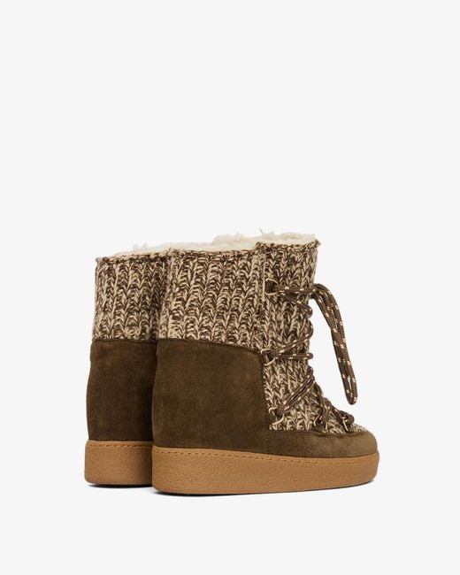 Isabel Marant Brown Nowla Wedge Snow Boots