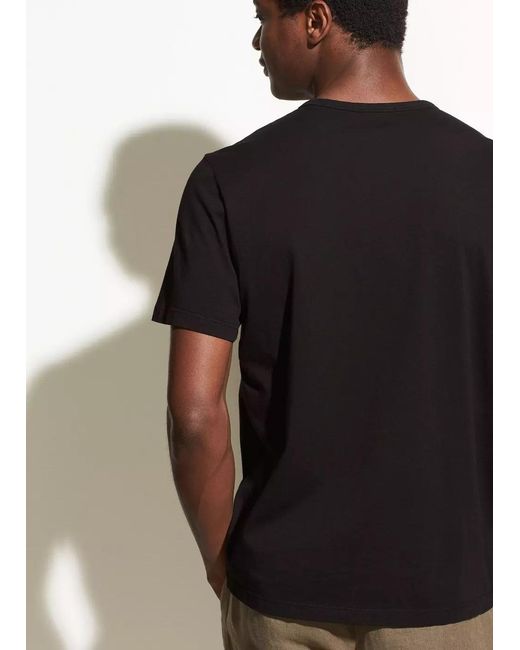 Vince Black T-Shirt With Round Neck And Short Sleeves for men