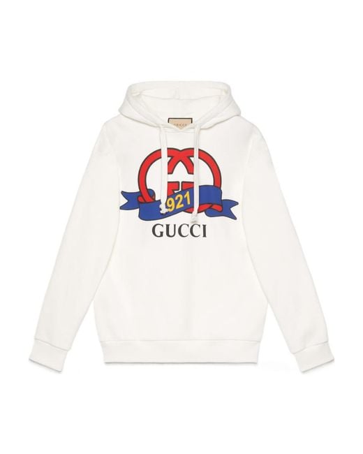 Gucci White Interlocking G 1921 Printed Hoodie