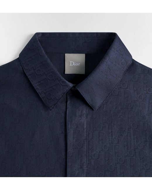 Dior Blue Oblique Short-Sleeved Shirt for men