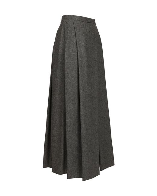 Emporio Armani Gray Mid-Length Pleated Skirt