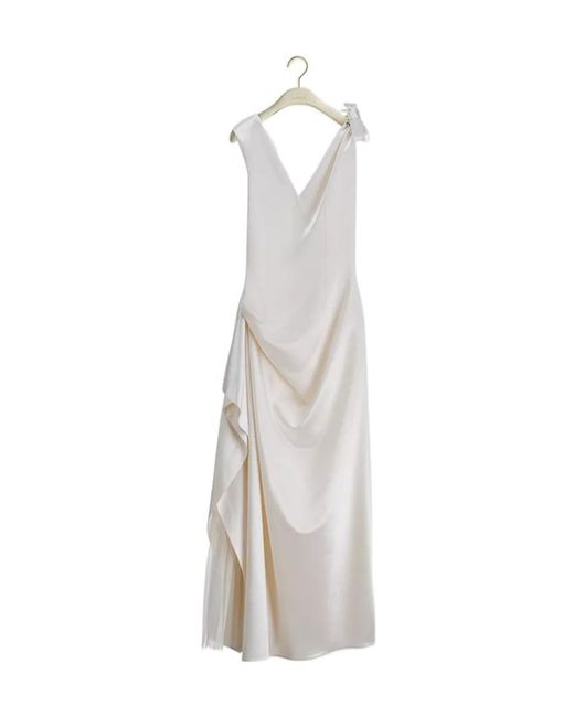 Dior White Long Draped Dress