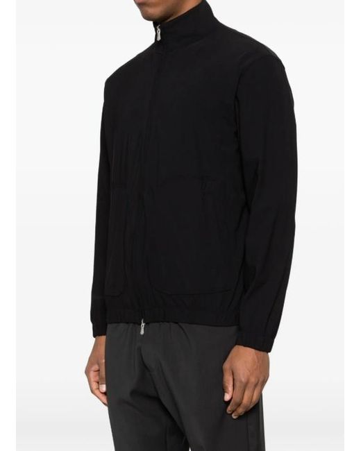 Eleventy Black High-Neck Bomber Jacket for men