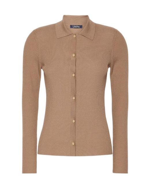 Max Mara Brown Smmlimone Button-Up Cardigan