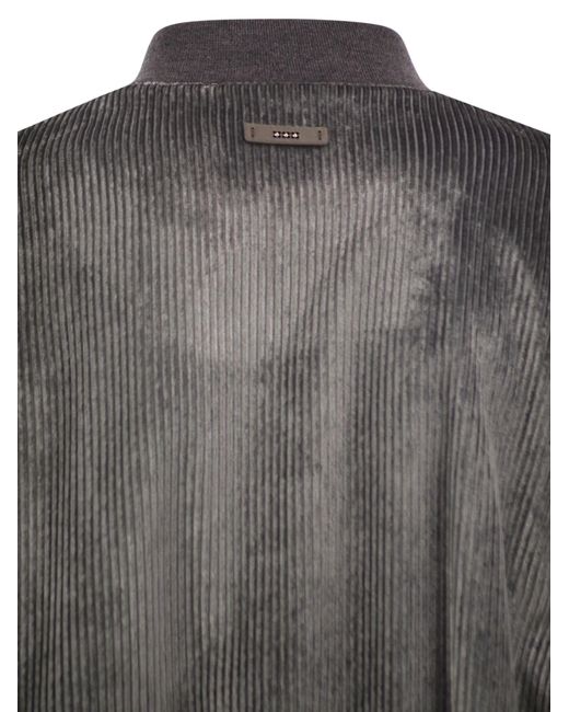 Peserico Gray Casual Zip-Up Jacket