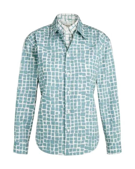 Tod's Blue Printed Belt Shirt