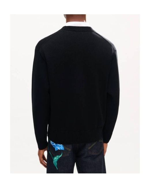 KENZO Blue Paris Emblem Embroidered Jumper for men