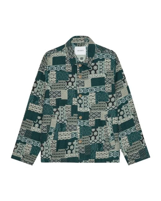 Les Deux Green Ian Jacquard Long-Sleeved Jacket for men