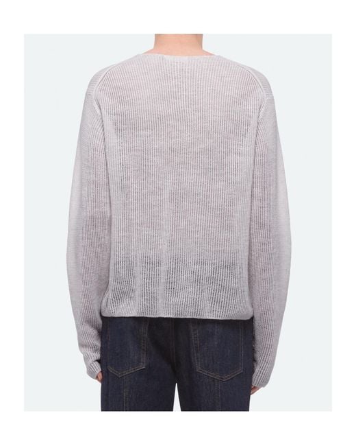 Helmut Lang Gray Textured Henley for men