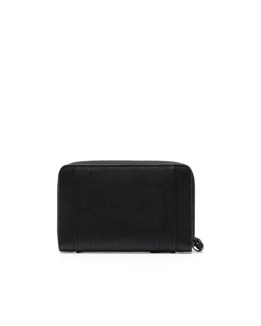 Longchamp Black Debossed-Logo Leather Wallet
