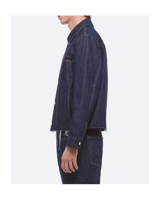 Helmut Lang Blue Cropped Trucker Jacket for men