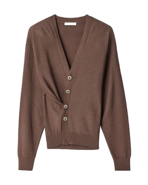 Lemaire Brown Relaxed Twisted Cardigan for men