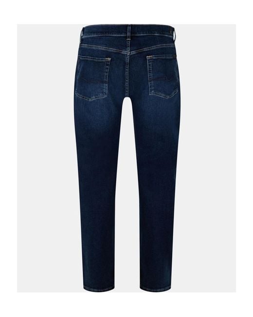 7 For All Mankind Blue Straight Leg Jeans for men