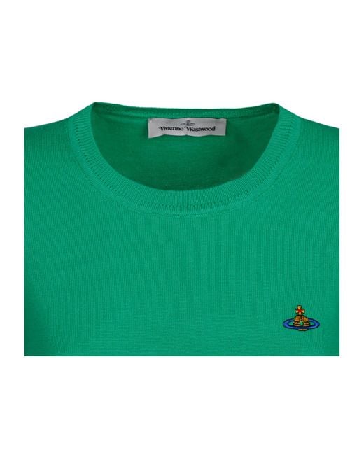 Vivienne Westwood Green Orb Embroidered Knitted Top