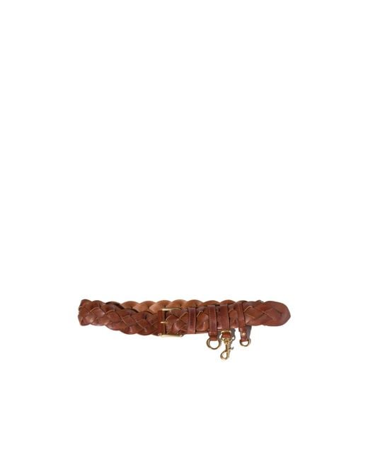 Miu Miu White Braided Buckle Belt