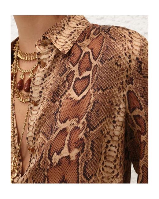 Zimmermann Brown Hypnotic Printed Shirt