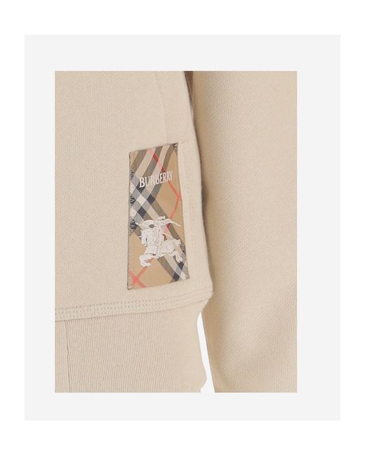 Burberry Natural Ekd Patch Zip-Up Hoodie