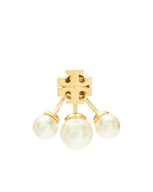 Tory Burch Metallic Kira Post-Back Pearl Earrings