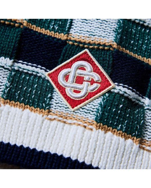Casablanca Green Crochet Mosaic Shorts for men