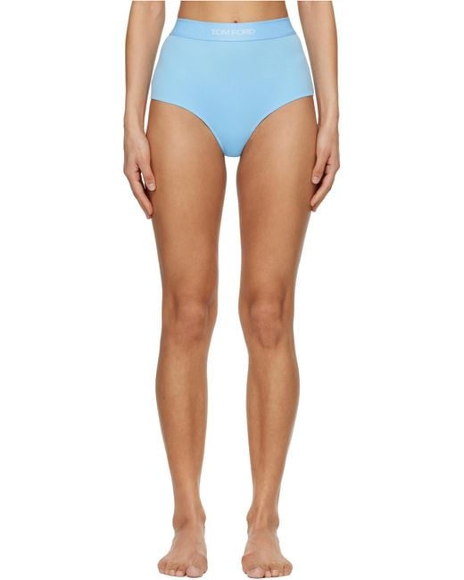 Tom Ford Blue High Waist Briefs