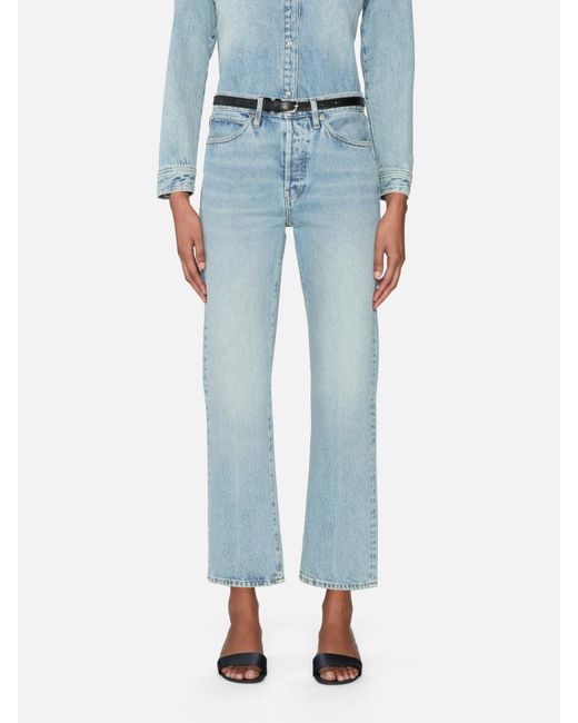 FRAME Blue The Vertical Crop Jeans