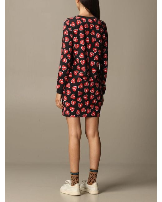 Moschino Red Pattern Printed Dress