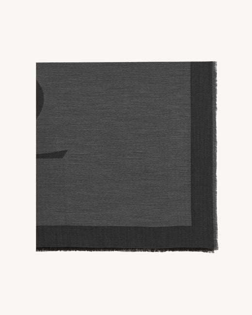 Saint Laurent Gray Raw Edge Scarf for men