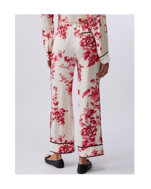 Liu Jo Red Floral Wide-Leg Pants