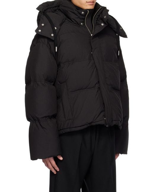 AMI Black Down Jacket With Detachable Hood for men