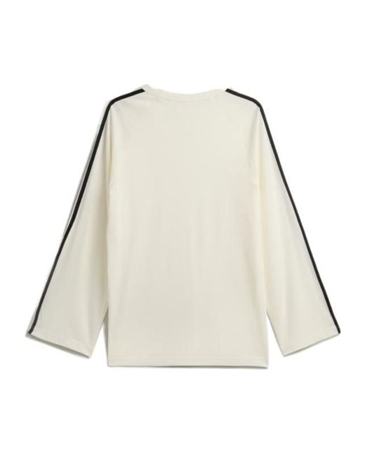 Y-3 Natural Long-Sleeved 3-Striped T-Shirt for men