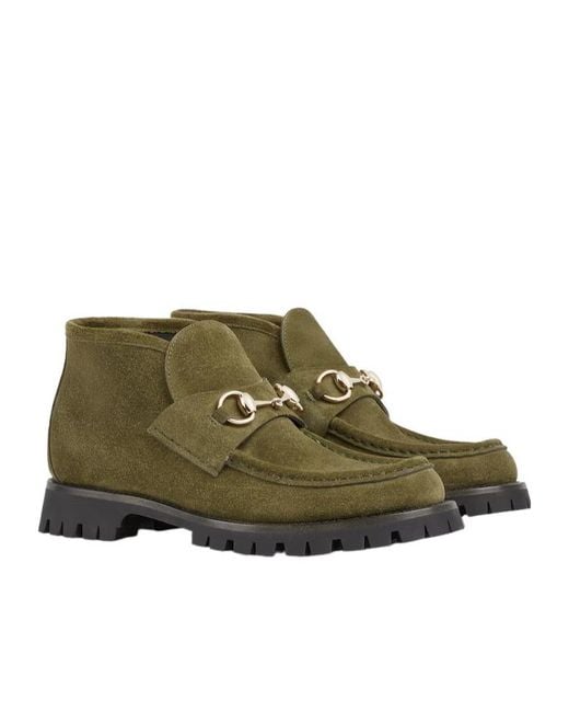 Gucci Green Horsebit Ankle Boots