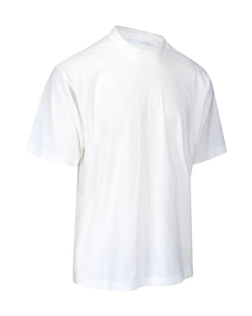 Stone Island White Embroidered-Logo Cotton T-Shirt for men