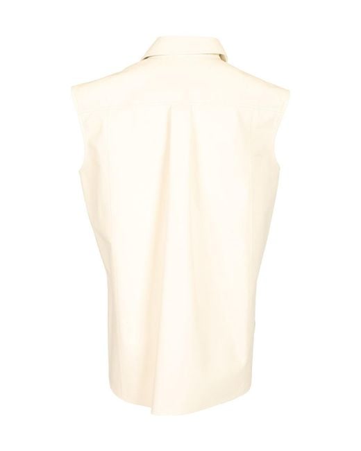 DURAZZI MILANO Natural Sleeveless Patterned Top
